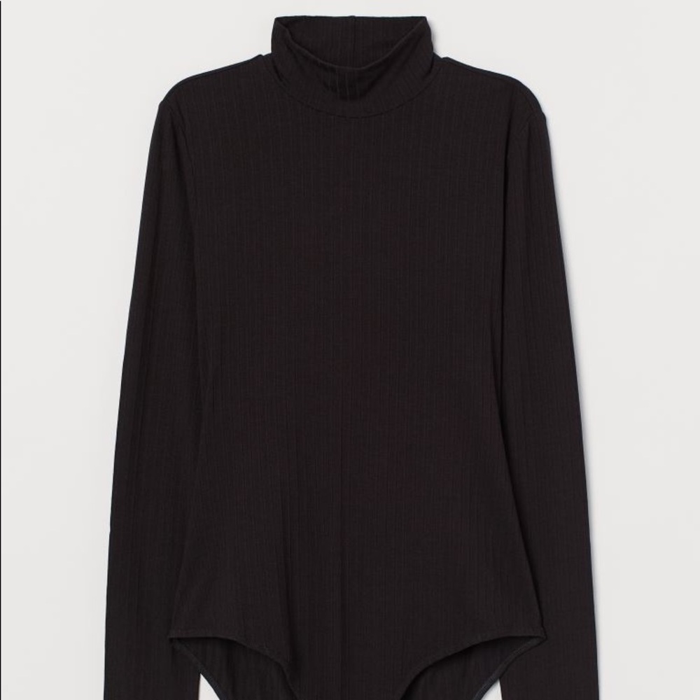 H&M mock-turtleneck ribbed bodysuit
